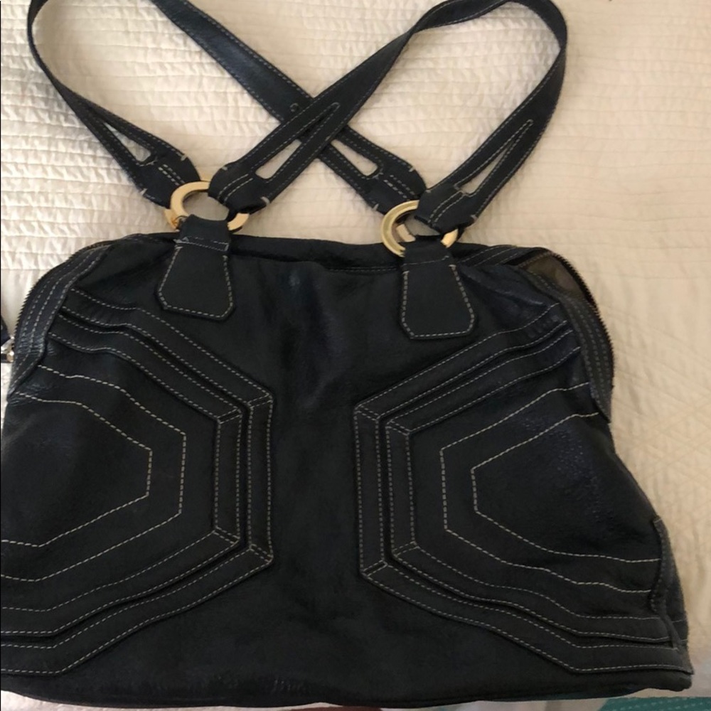 Maxx New York Large black leather bag